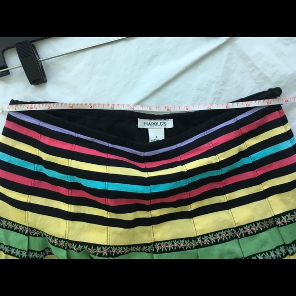 Harold’s pleated striped A-line skirt size 6 - Picture 2 of 6